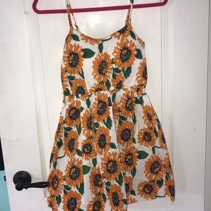Sunflower Dress with Cross Cross Back